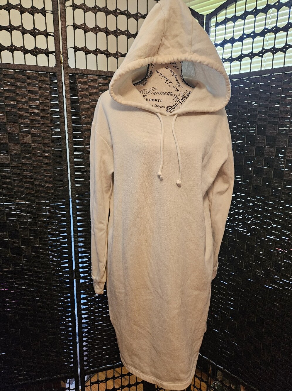 Chaser Long Sleeve Hooded Dress in Cream